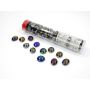 Iridized Opal Black Glass Stones (40) in 4" Tube
