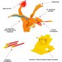 Pokémon Deluxe Figure 6" Fly Charizard witch Pikachu and launcher