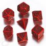 Celtic 3D Revised Red & black Dice Set (7)