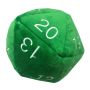 Jumbo D20 Dice Plush in Green with White Numbering