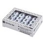 12-Set D6 White Dice with Black Numbering