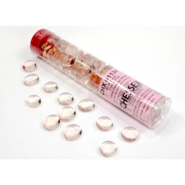Pink Opal Glass Stones (40) in 4" Tube