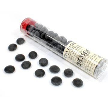 Frosted Opal Black Glass Stones (40) in 4" Tube