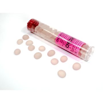 Frosted Opal Pink Glass Stones (40) in 4" Tube