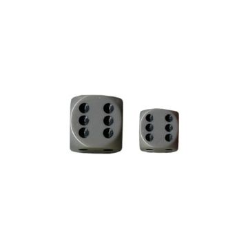 Opaque 12mm d6 with pips Dice Blocks (36 Dice) - Grey w/black
