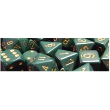 Opaque 12mm d6 with pips Dice Blocks (36 Dice) - Dusty Green w/gold
