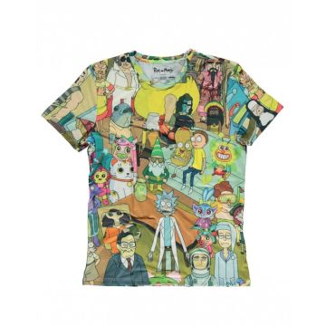 RICK & MORTY - PRINTED ALLOVER MENS T-SHIRT- SIZE S