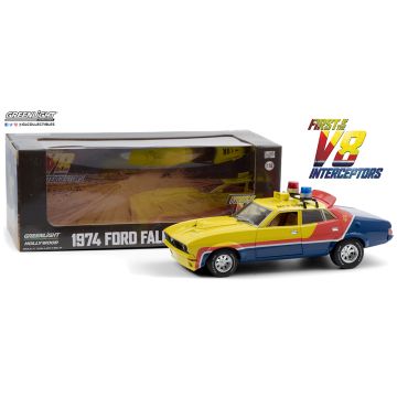 Mad Max- First of the V8 Interceptors (1979) - 1974 Ford Falcon XB 4-Door Sedan M.F.P. - Yellow 1:18