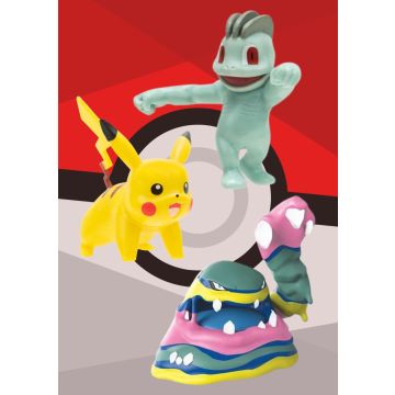 Pokémon battle figure Set 3 -Pack : MACHOP, PIKACHU #1, ALOLAN MUK