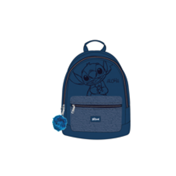 Stitch backpack with plush front pocket