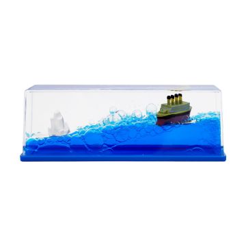 Titanic & Iceberg Liquid Wave paperweight Desk Toy
