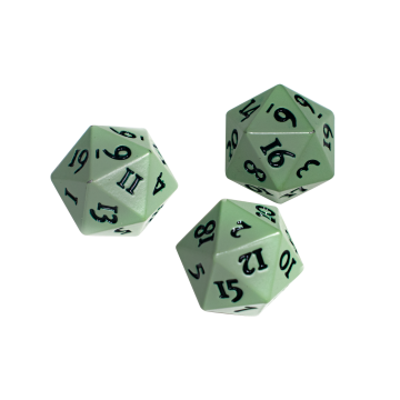 Vivid Heavy Metal D20 Dice - Cool Matcha